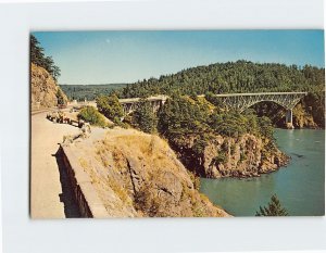 Postcard Deception Pass And Canoe Bridges Washington USA