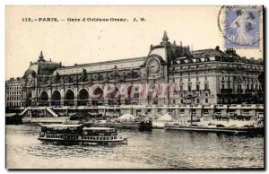 Old Postcard Paris Gare D & # 39Orleans Orsay barge