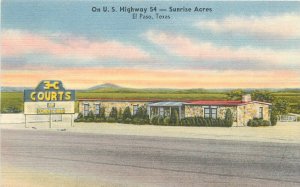 Postcard 1940s Texas El Paso EHC Courts occupation roadside Nationwide 23-13289