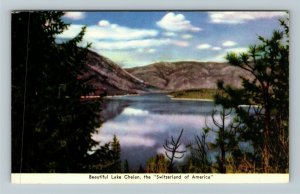 Chelan WA- Washington, Lake Chelan, Switzerland of America, Chrome Postcard