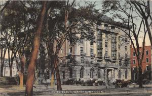 Waterbury Connecticut~Hotel Elton~Lots of Cars Parked in Front~c1910 Postcard