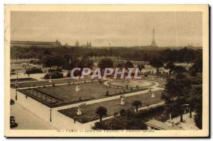 Old Postcard Paris Jardin Des Tuileries Eiffel Tower
