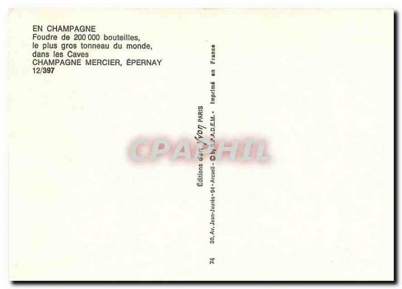 Postcard Modern Champagne Champagne Mercier Epernay