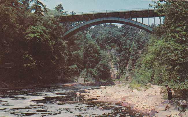 Highway Bridge - Ausable Chasm - Adirondacks, New York - pm 1958