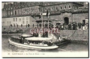 Old Postcard Saint Malo Dinan Gate Boat Cote d'Emeraude