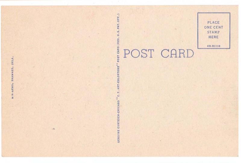 SHAWNEE, OKLAHOMA BAPTIST UNIVERSITY BRITTAIN LIBRARY & ART CENTER 1944 POSTCARD