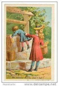 TC: Girl Holding Boy Leaning Into Well, Acme Soap Ad