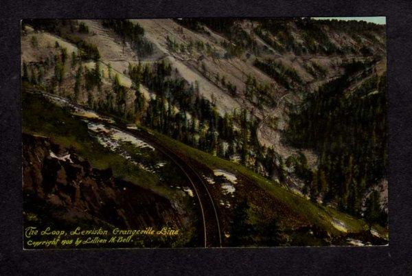 ID The Loop Lewiston Grangeville Railroad Train Line Idaho Postcard RR PC