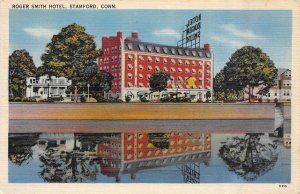 Stamford, Connecticut CT    ROGER SMITH HOTEL & Street View  1949 Linen Postcard