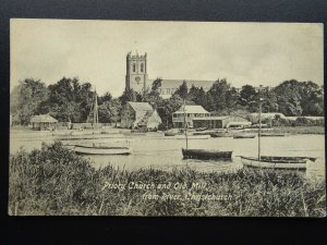 Dorset CHRISTCHURCH Old Mill & Priory Church - Old Postcard by Castle Tea House