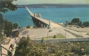 Seattle Washington Lake Washington Bridge Union 76 Chrome Postcard Unused
