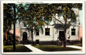 The Elk's Home Hartford Connecticut CT Trees and Pathways Postcard