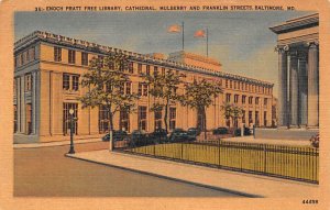 Enoch Pratt Free Library Mulberry And Franklin Streets Baltimore MD USA Postcard