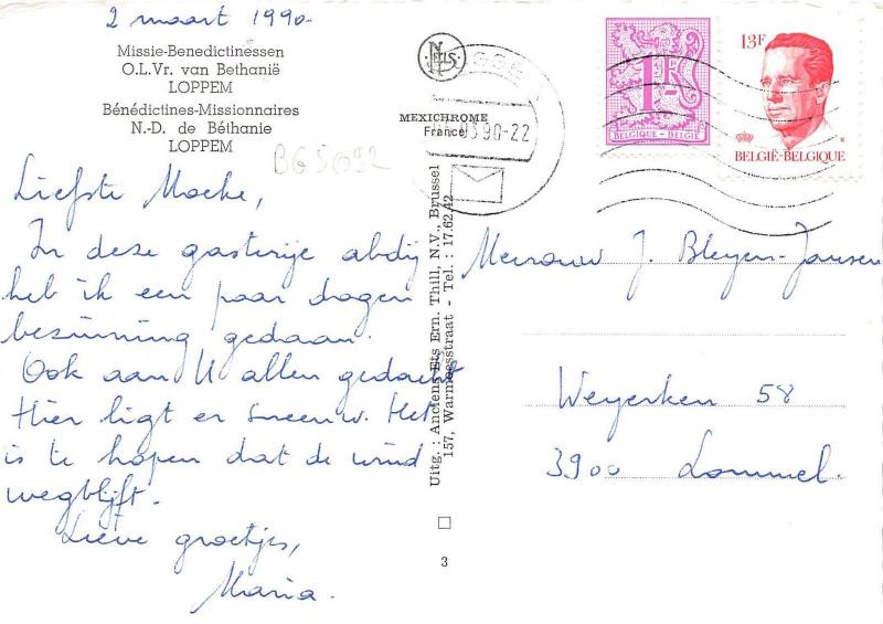 BG5092 loppem missie benedicinessen   belgium