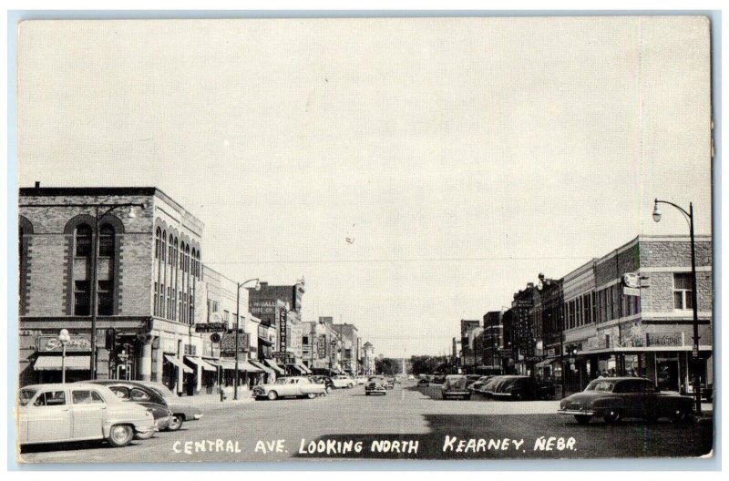 c1910's Central Avenue Looking North Clothing Cars Kearney Nebraska NE Postcard