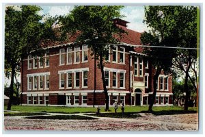 1912 Lincoln School Exterior View Building Watertown Wisconsin Vintage Postcard