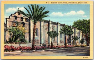 California CA, Fourth Mission Building, San Gabriel Archangel,  Vintage Postcard