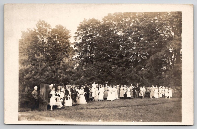 RPPC Large Group Edwardian People Large Chair Real Photo Postcard K30