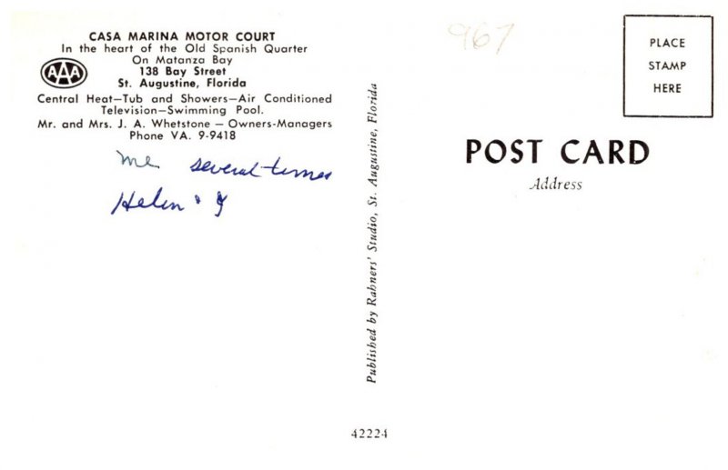 Florida  St Augustine  Casa Marina Motor Court