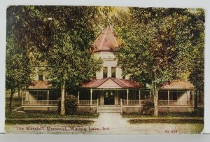 Indiana The Marshall Memorial Winona Lake 1910 to Kinsman Ohio Postcard Q14