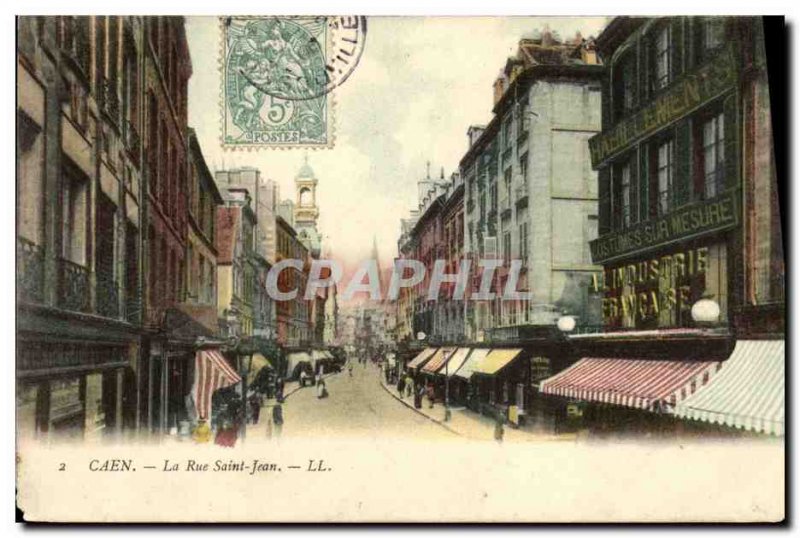 Old Postcard Caen Rue Saint Jean