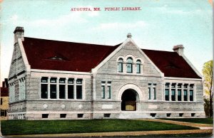 Vtg Augusta Maine ME Public Library 1910s Old View Postcard