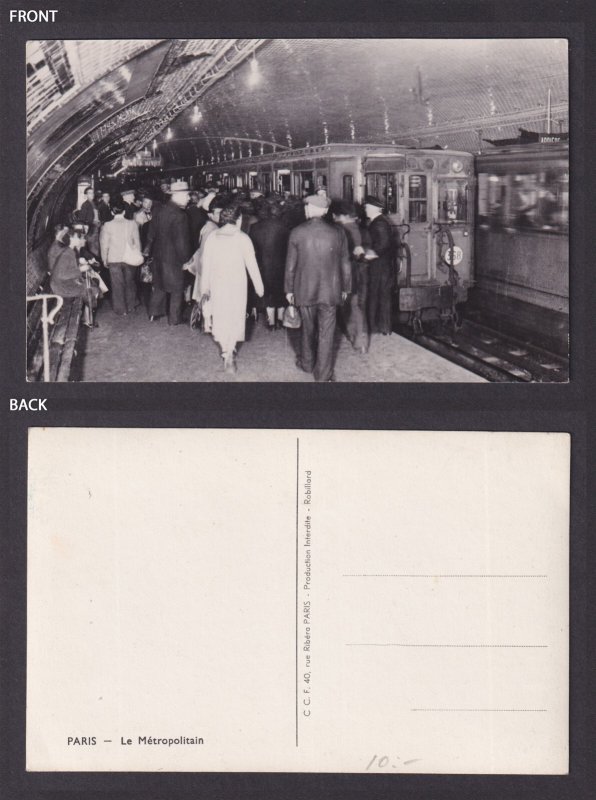 FRANCE, Postcard RPPC, Paris, Le Métropolitain