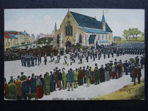 WW1 Portsmouth GARRISON CHURCH PARADE & MILITARY BAND - Old Postcard