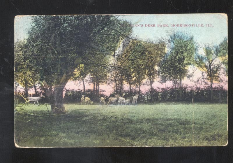 MORRISONVILLE ILLINOIS DEER PARK VINTAGE POSTCARD SHENANDOAH IOWA