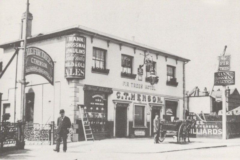 The Fir Trees Pub Wanstead in 1905 Essex Billiards Sign Postcard