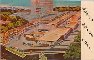 World Motor Hotel Salt Lake City Utah Postcard PC424