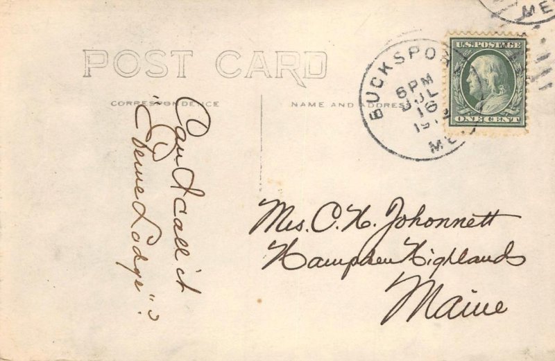 RPPC Bucksport, Maine Hancock County House Real Photo 1912 Vintage Postcard