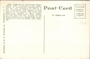 Library of Congress Washington DC Postcard unused 1915-30s (3984)