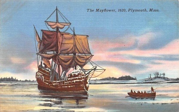 The Mayflower in Plymouth, MA 1620.