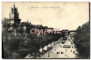 Old Postcard Avignon Place de L & # 39Hotel City