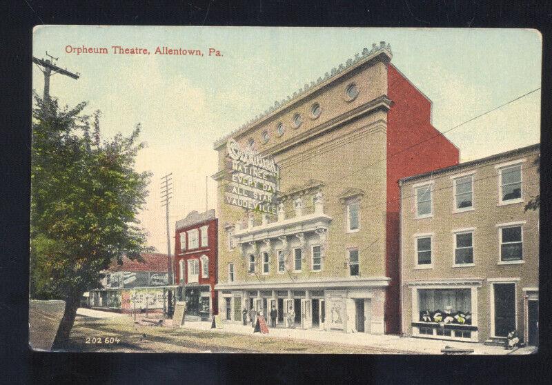 ALLENTOWN PENNSYLVANIA PA. ORPHEUM THEATRE VINTAGE POSTCARD DOWNTOWN