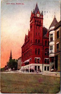 Postcard BUILDING SCENE Elgin Illinois IL AL5129