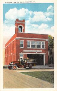 Palmyra Pennsylvania Citizens Fire co Engine Car Antique Postcard K10250