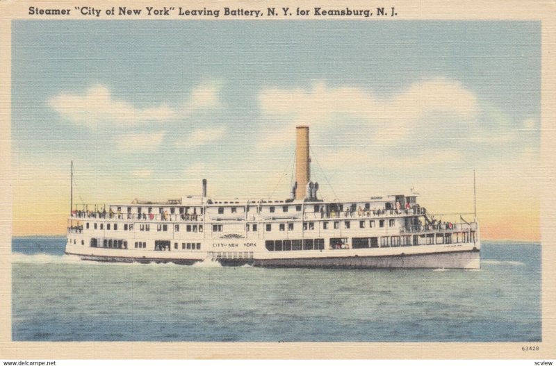 Battery , New York , 1930-40s ; Steamer City of New York