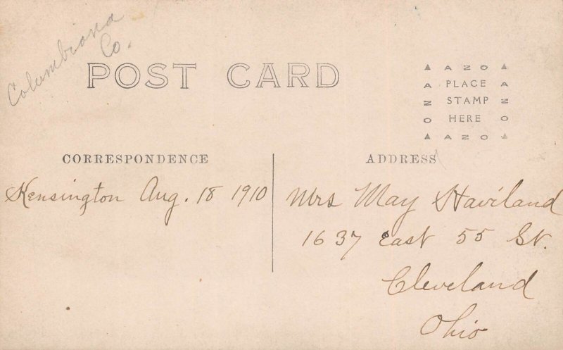 ZC1/ Kensington Ohio RPPC Postcard c1910 Penn Railroad Depot 105