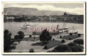 Old Postcard Geneve La Rade and view on the city