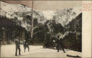 Victorian Alps Snowball Fight c1910 Postcard