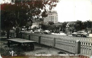 Postcard RPPC Mexico Nogales Sonora Plaza Obregon 1940s 23-2407