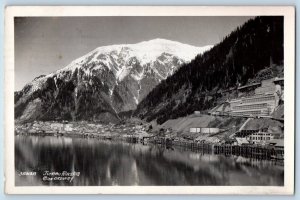 Juneau Alaska AK Postcard RPPC Photo Mountain Winter View 1936 Posted Vintage