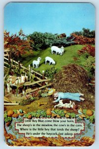 Little Boy Sleeping Postcard Come Blow Your Horn Sheep's In The Meadow Rhyme