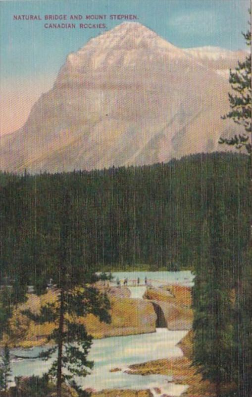 Canada Natural Bridge and  Mount Stephen In The Canadian Rockies