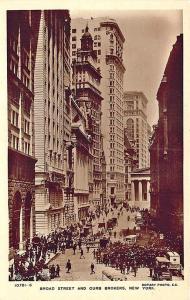 New York NY Broad Street and Curb Brokers Real Photo Postcard