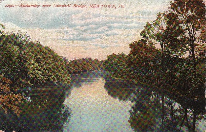 Postcard  Neshaminy near Campbell Bridge Newtown PA