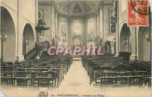 Old Postcard Fontainebleau Interior of the Church