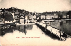 Switzerland Luzern Neue Bruecke und Promenade